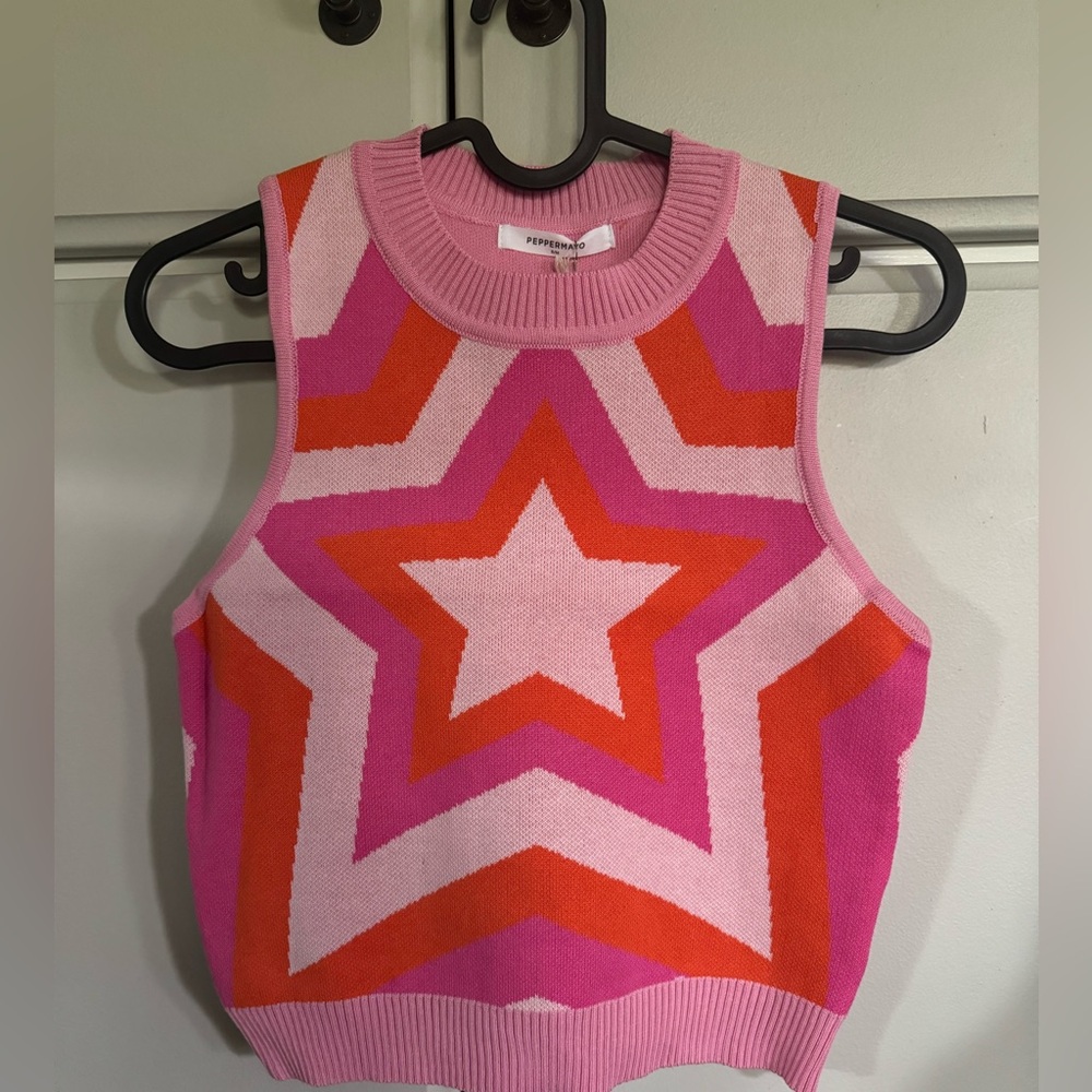 NWT! PepperMayo Celestial Knit Crop - Pink S/M